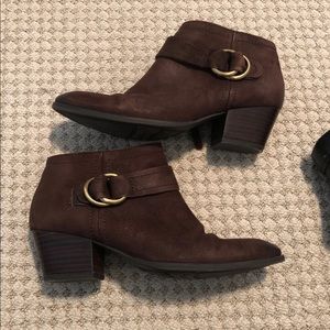 Franco sarto brown leather booties size 6